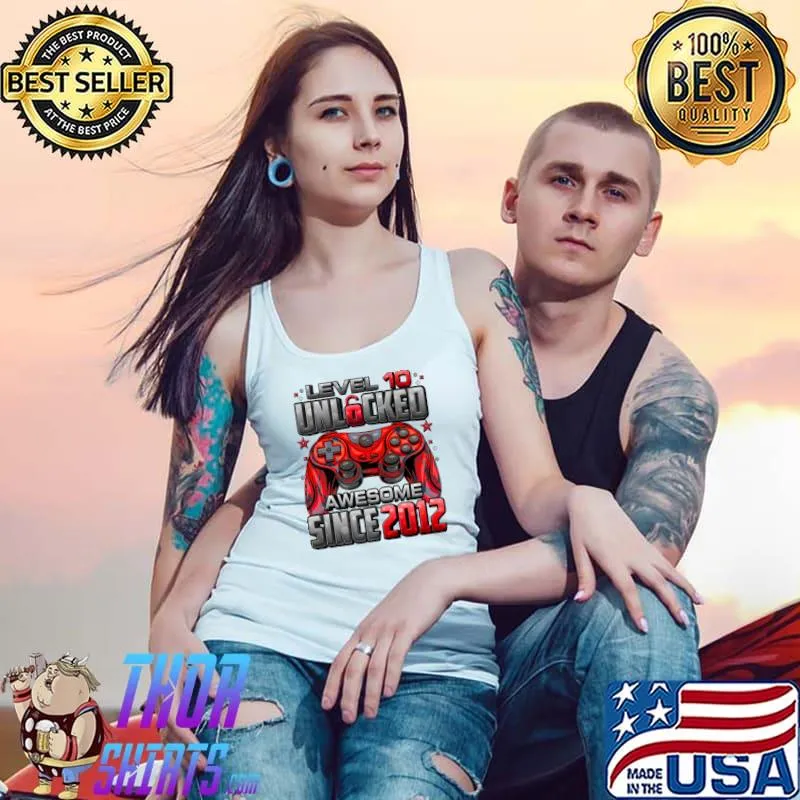 Premium Level 10 Unlocked Awesome Since 2012 10th Birthday Gaming Premium T-Shirt Tank Top