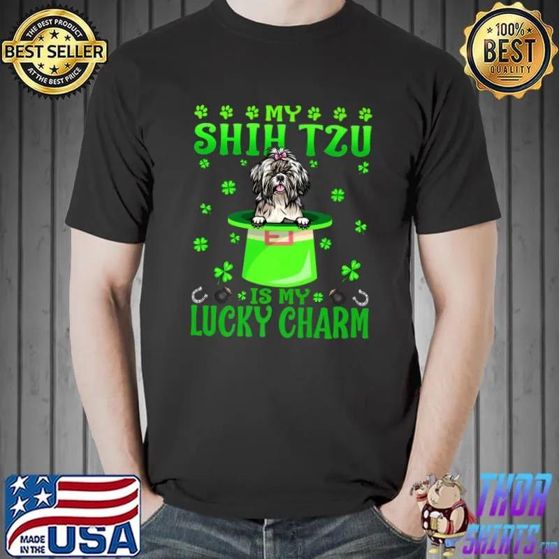 Premium My Shih Tzu Is My Lucky Charm St. Patrick's Day Premium T-Shirt Unisex