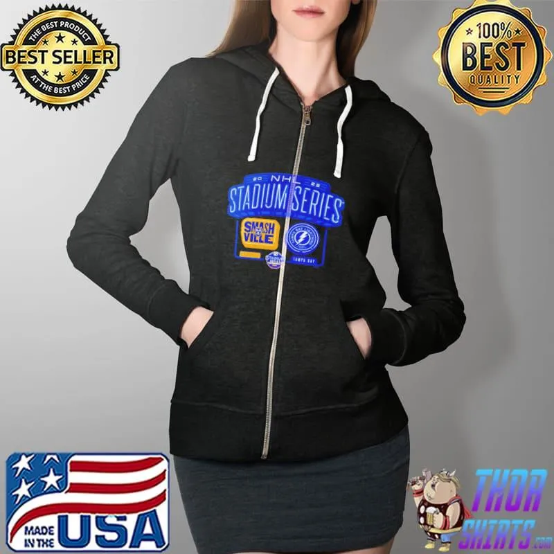 Premium Nashville predators vs. tampa bay lightning 2022 nhl stadium series team matchup Full Zip Hooded
