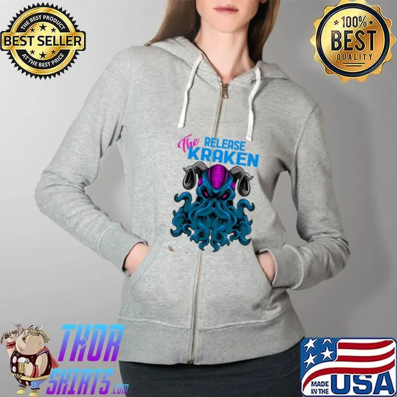 Premium Sea Monster Release The Giant Kraken Vintage Unisex Hoodie Full Zip Hooded