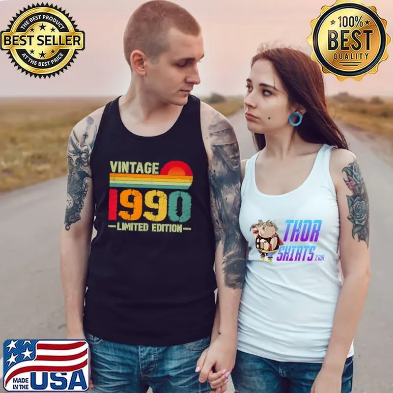 Premium Turning 32 Birthday Decorations Men 32nd BDay 1990 Birthday T-Shirt Tank Top