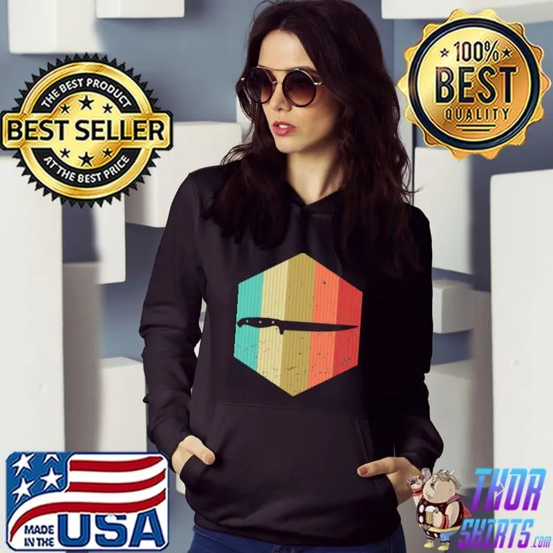 Retro Knives Vintage Knives Chef Cooking Knives Lover 60s T-shirt