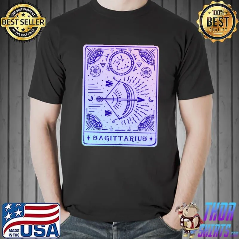 Sagittarius Astrology & Zodiac Sign Art Tarot Card Style T-Shirt Unisex