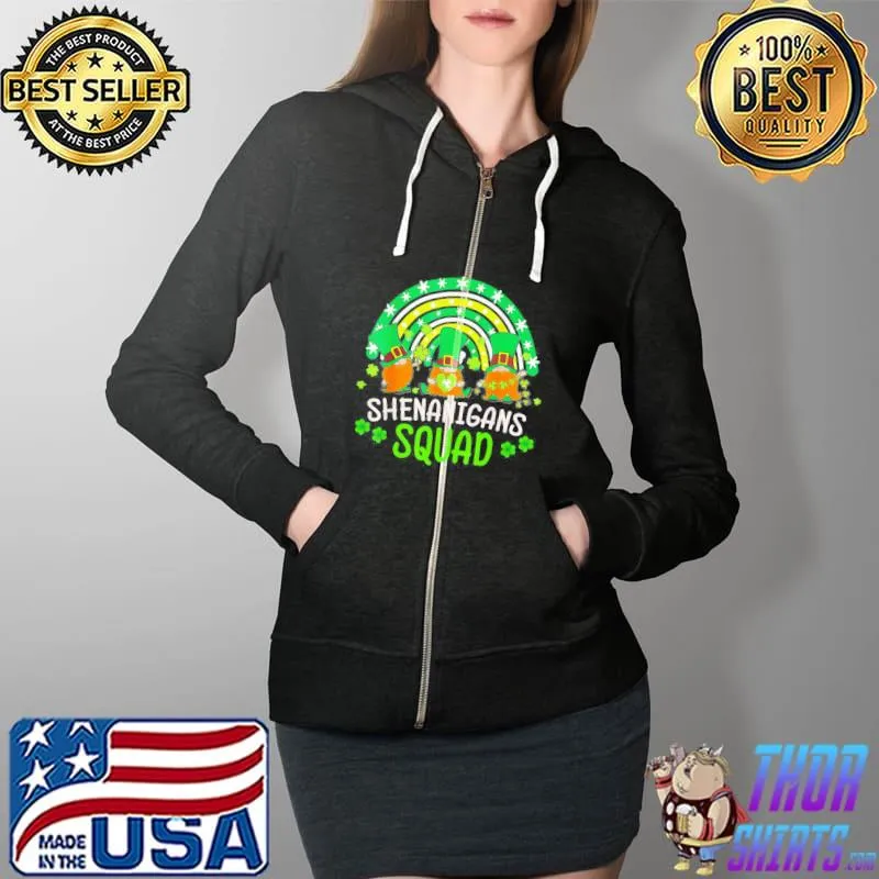 Shenanigans Squad Irish Gnomes Green Proud St Patricks Day T-Shirt Full Zip Hooded