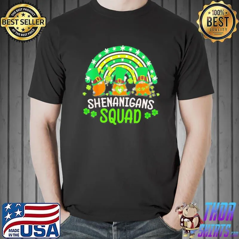 Shenanigans Squad Irish Gnomes Green Proud St Patricks Day T-Shirt Unisex