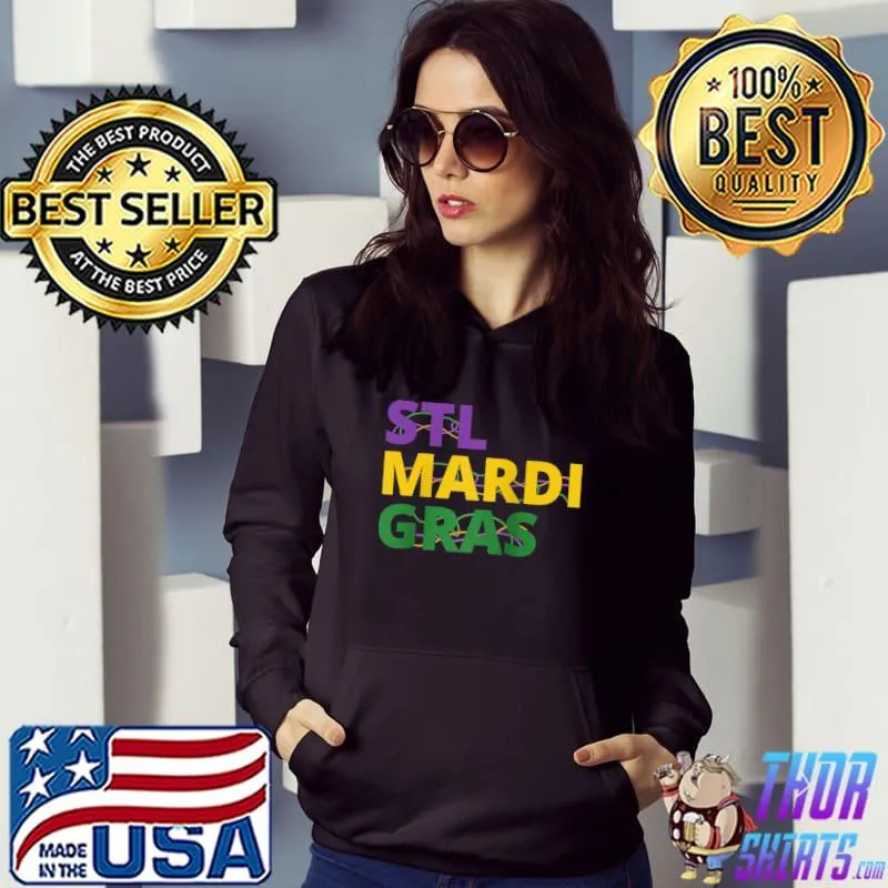 St Louis STL Mardi Gras Bead T-shirt
