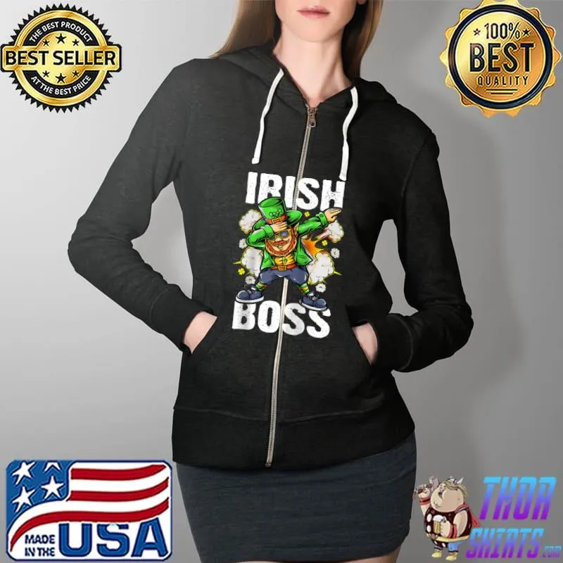 St Patricks Day Outfit for Toddler Boy, Dabbing Leprechaun Raglan Baseball T Shirt Full Zip Hooded