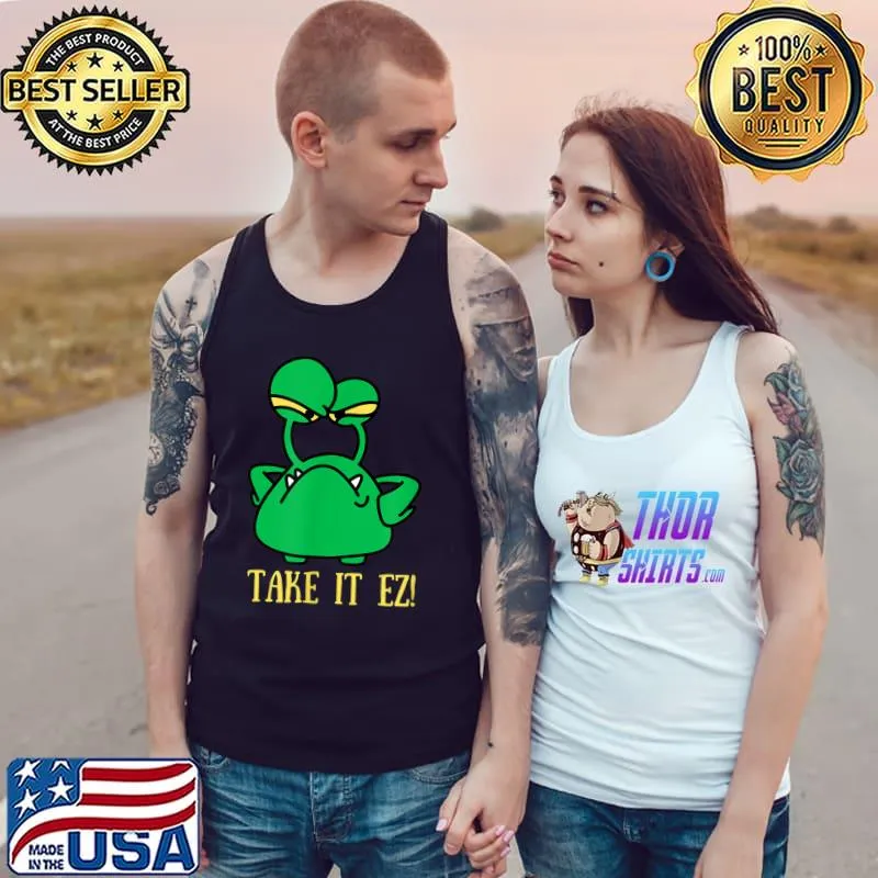 Take It Easy Funny Sarcastic Humor Cartoon Character T-Shirt Tank Top