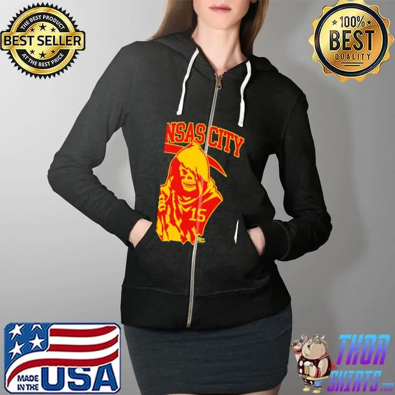 The Grim Reaper1, Fear The Reaper,Patrick Mahomes,KC Chiefs T-Shirt Full Zip Hooded