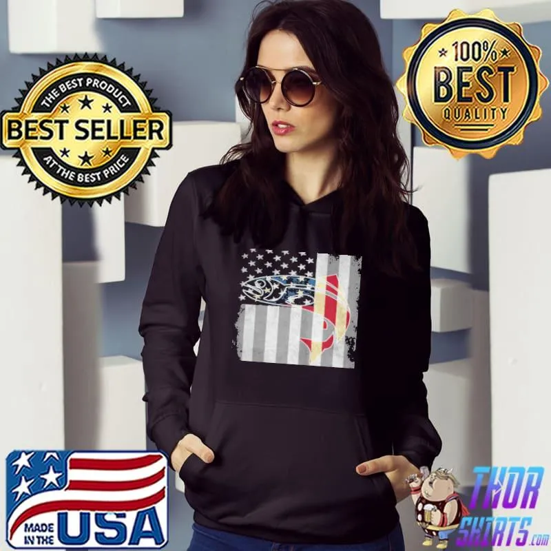 Top American fish patriot flag shirt