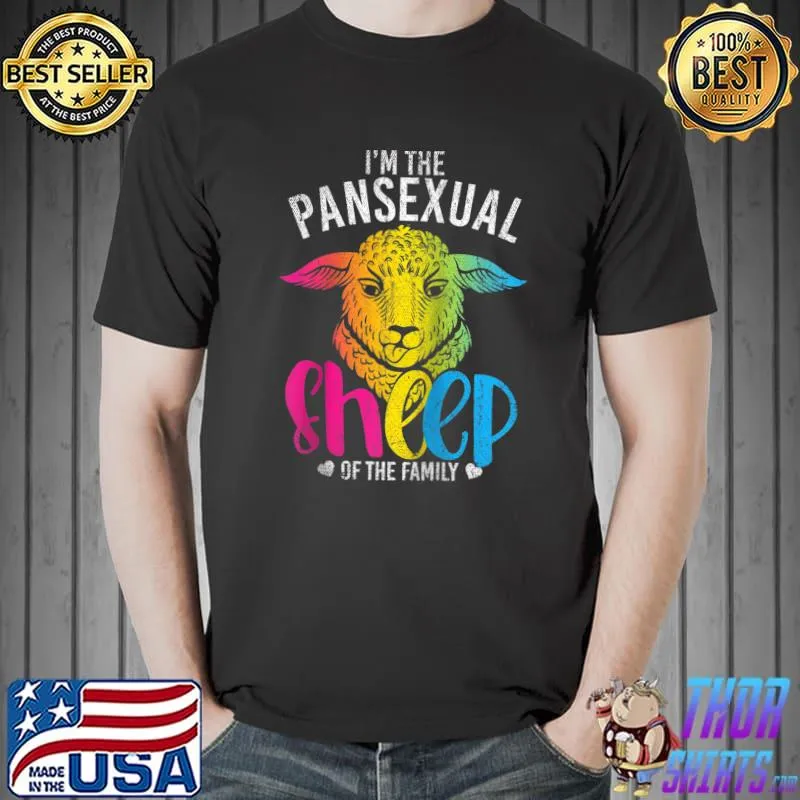 Top Farm Animal Sheep Gay Pride Proud Pan Flag Pansexual T- Unisex