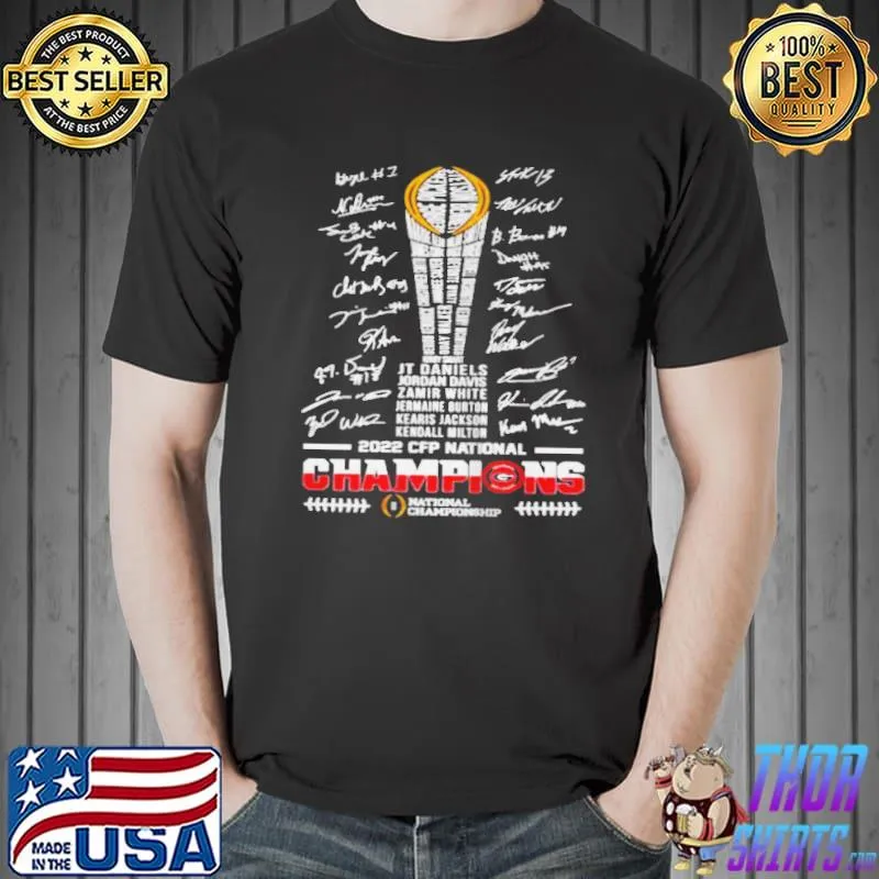 Top Nice Georgia Bulldogs 2022 cfp national champions cup players signature Unisex