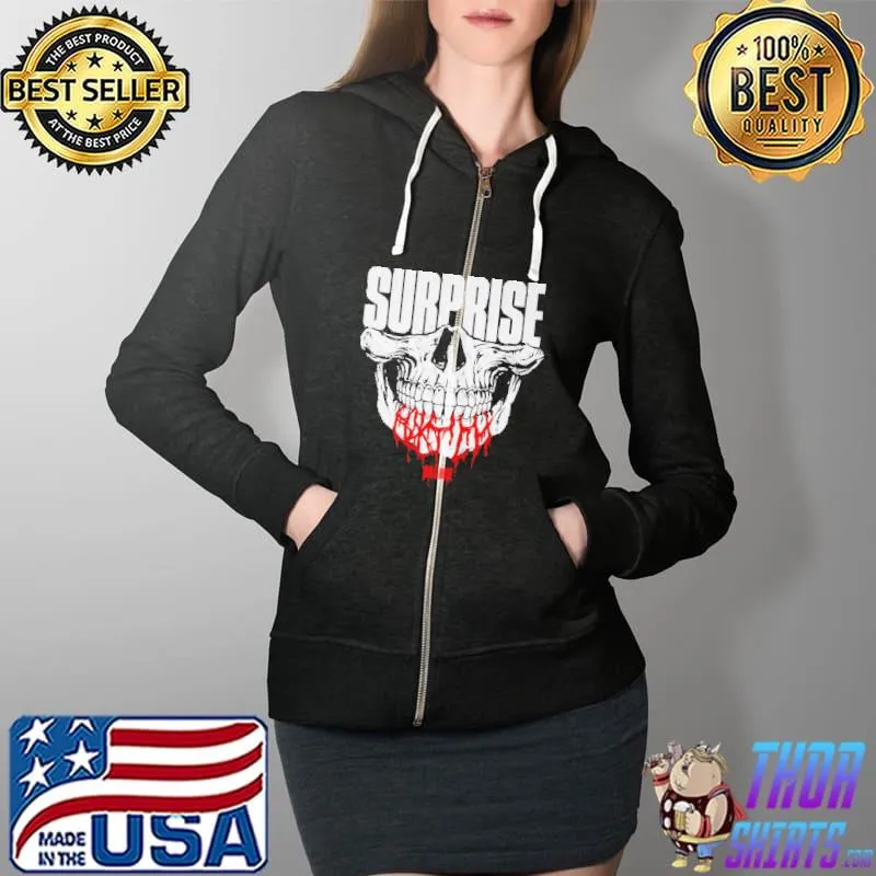 Top Nyla rose surprise skull Full Zip Hooded