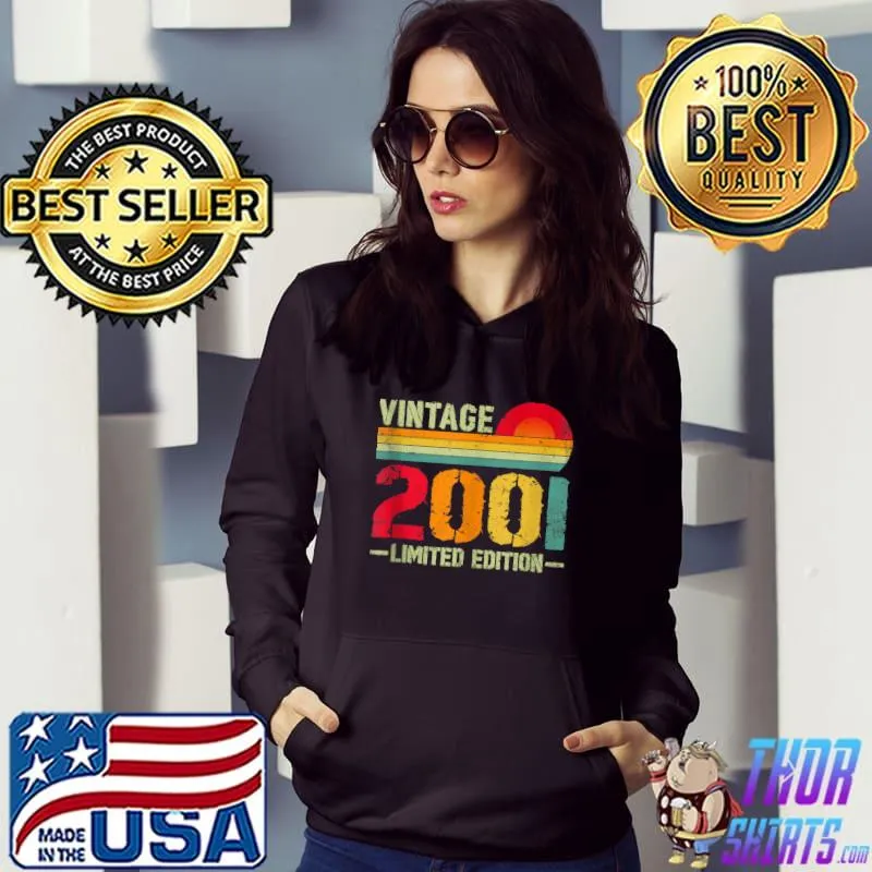 Top Turning 21 Birthday Decorations Men 21st BDay 2001 Birthday T Shirt
