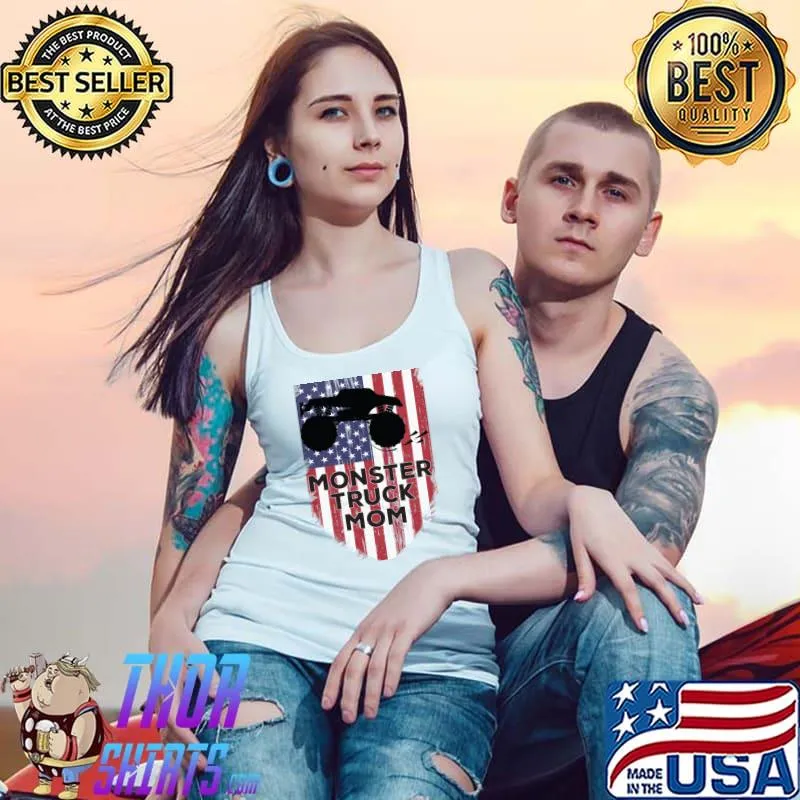 Usa flag vintage Monster Truck mom, mothers T-Shirt Tank Top
