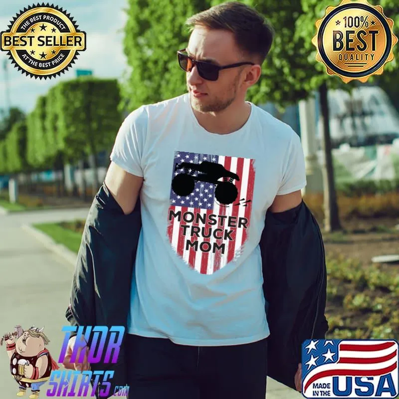 Usa flag vintage Monster Truck mom, mothers T-Shirt Unisex