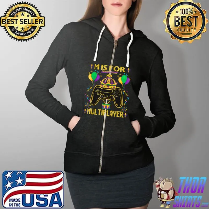 Video Game Mardi Gras Carnival Costume Gaming Controller Boy T-Shirt Full Zip Hooded