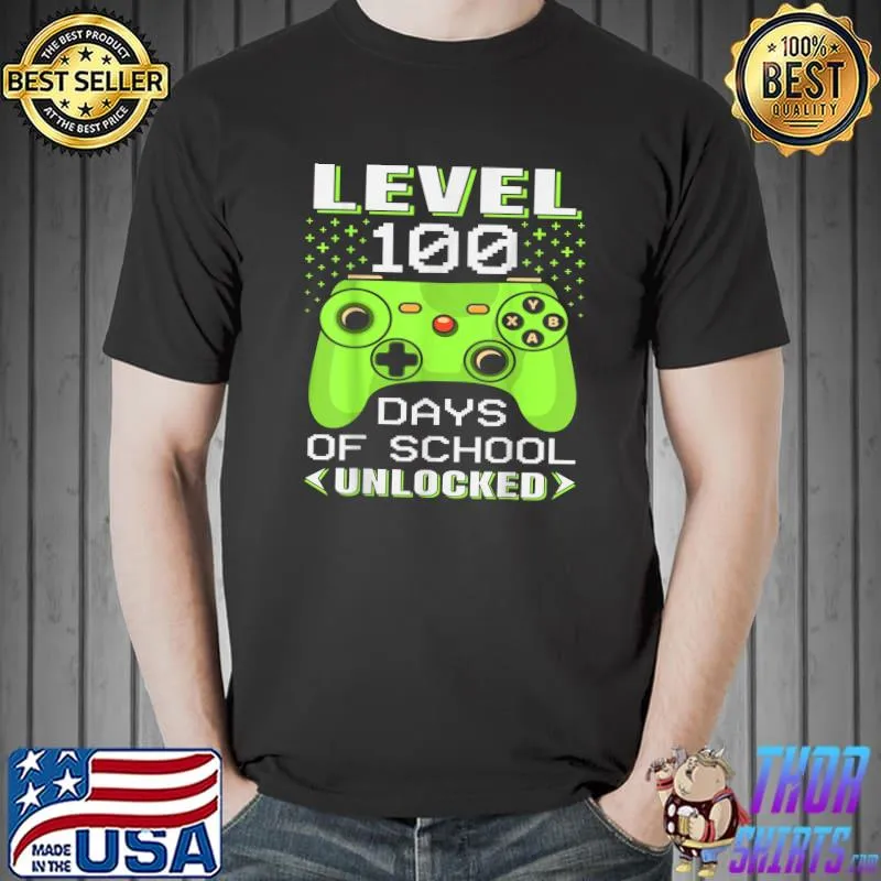 Video Gamer Student 100th Day Teacher 100 Days of School T-Shirt Unisex