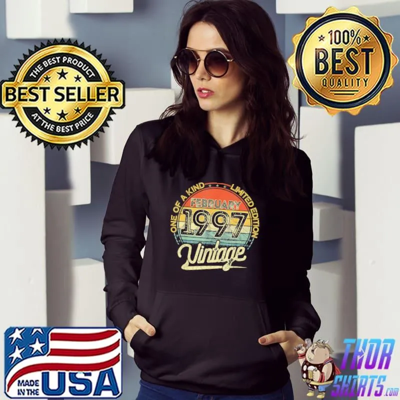 Vintage Retro February 1997 25th Birthday 25 Years Old T-Shirt