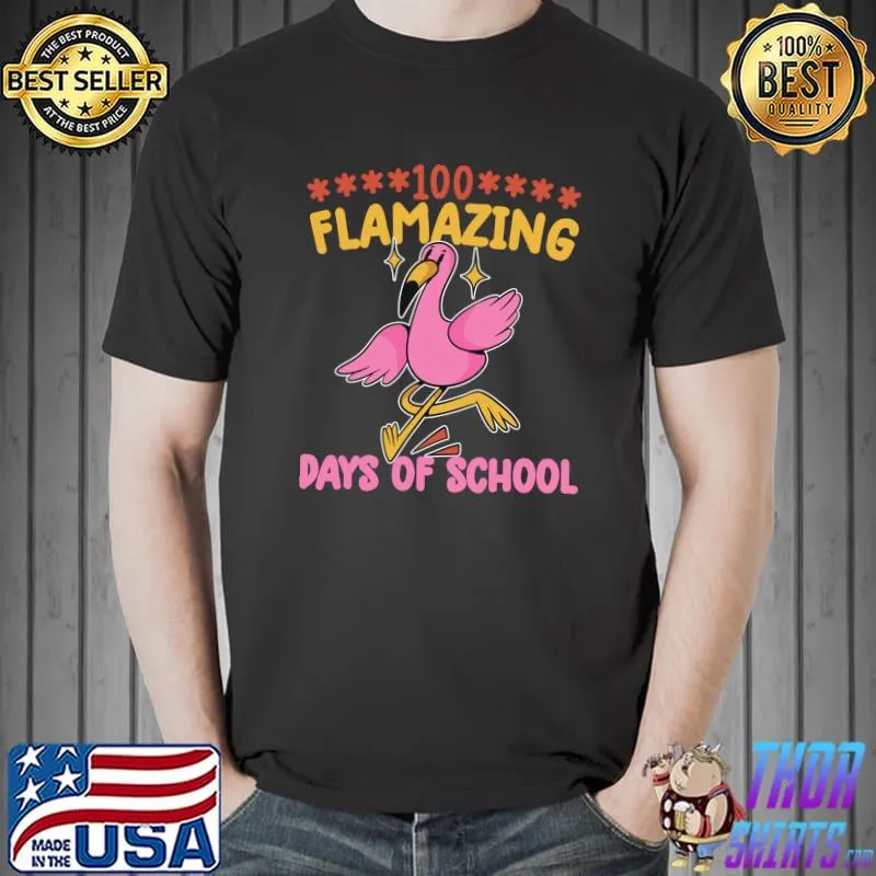 100 days of school shirt teacher flamazing days of school T- Unisex