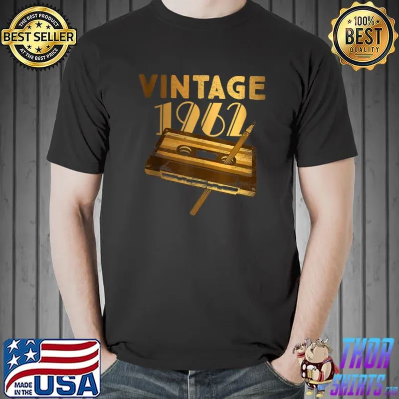 60TH Birthday Vintage Born in 1962 Music Cassette 60 Years T- Unisex