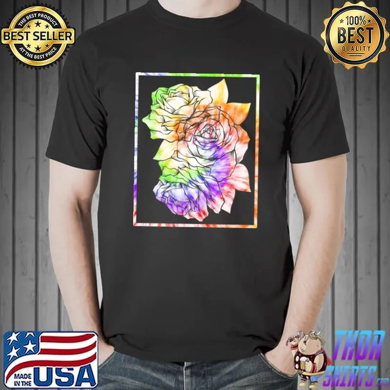 Aesthetic Rose Floral Streetwear Tie Dye Pastel Minimalist T-Shirt Unisex