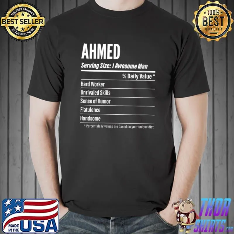 Ahmed Gift, Nutritional Facts Serving Size, Calories T- Unisex