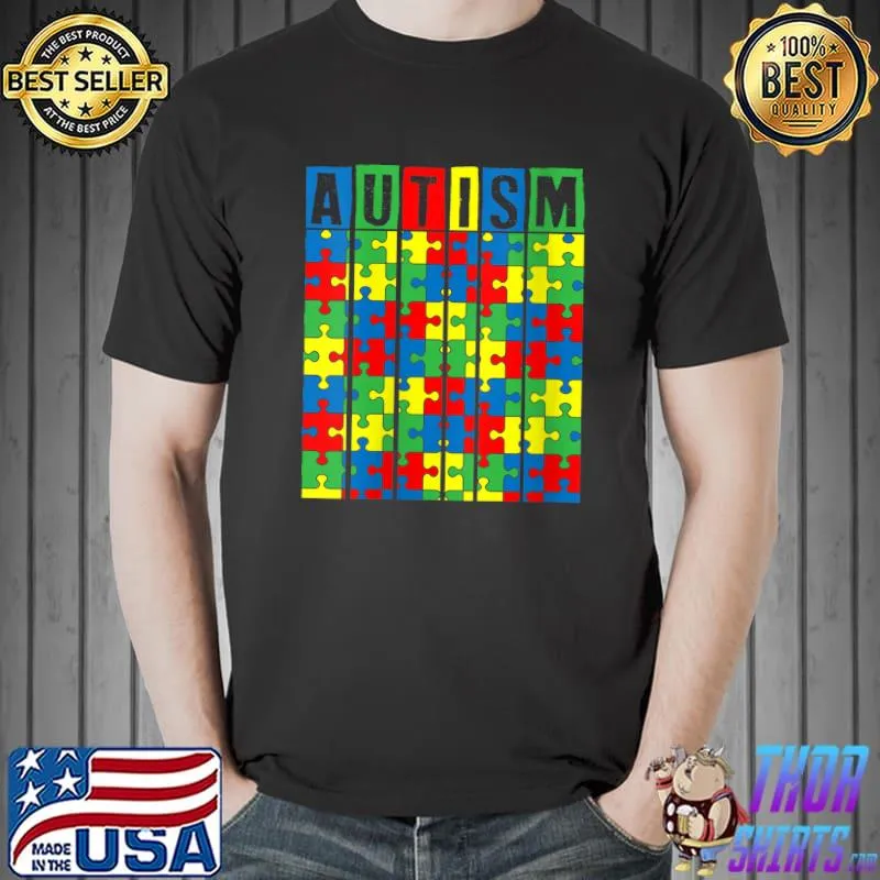 Autism Awareness Puzzle Piece Autistic Boys Girls Kids T- Unisex
