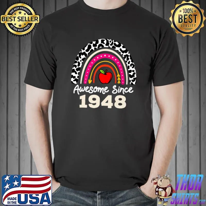 Awesome Since 1948 Born Leopard 74th Friendship 74 Year Old Premium T-Shirt Unisex