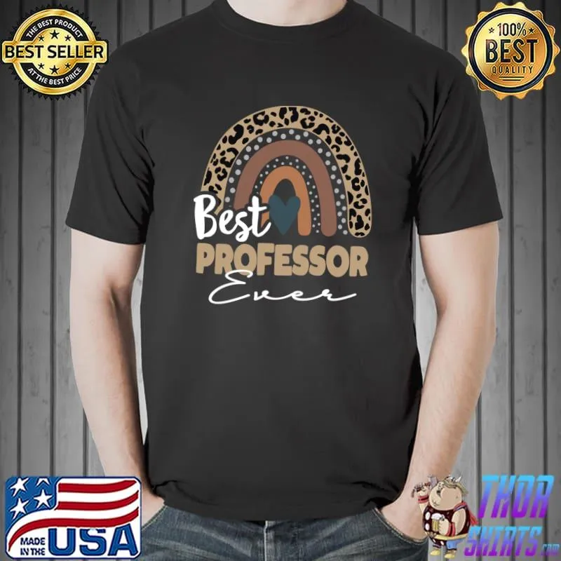 Back To School Boho Rainbow, Leopard Professor T- Unisex