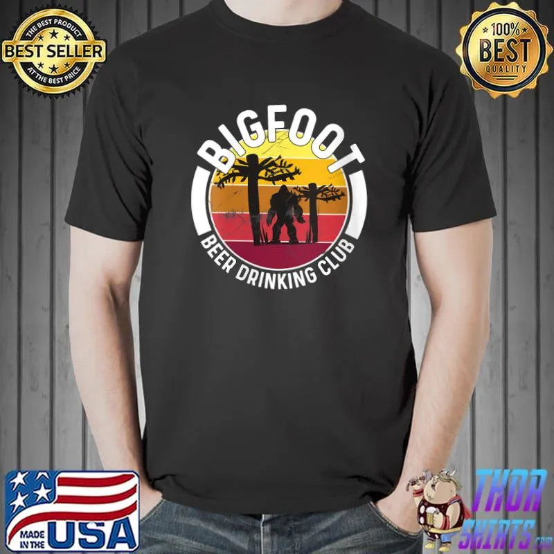 Bigfoot Beer Drinking Club Retro Sasquatch T-Shirt Unisex