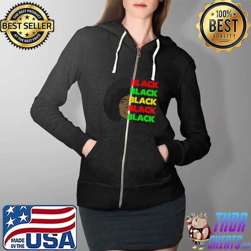 Black History Love World History African American History Premium T-Shirt Full Zip Hooded
