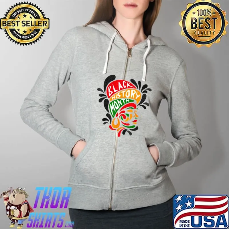 BLACK HISTORY QUEEN Melanin African American History Women T-Shirt Full Zip Hooded