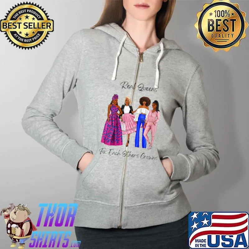 Black Womens Queens African American Woman Afro Girl Cute T- Full Zip Hooded