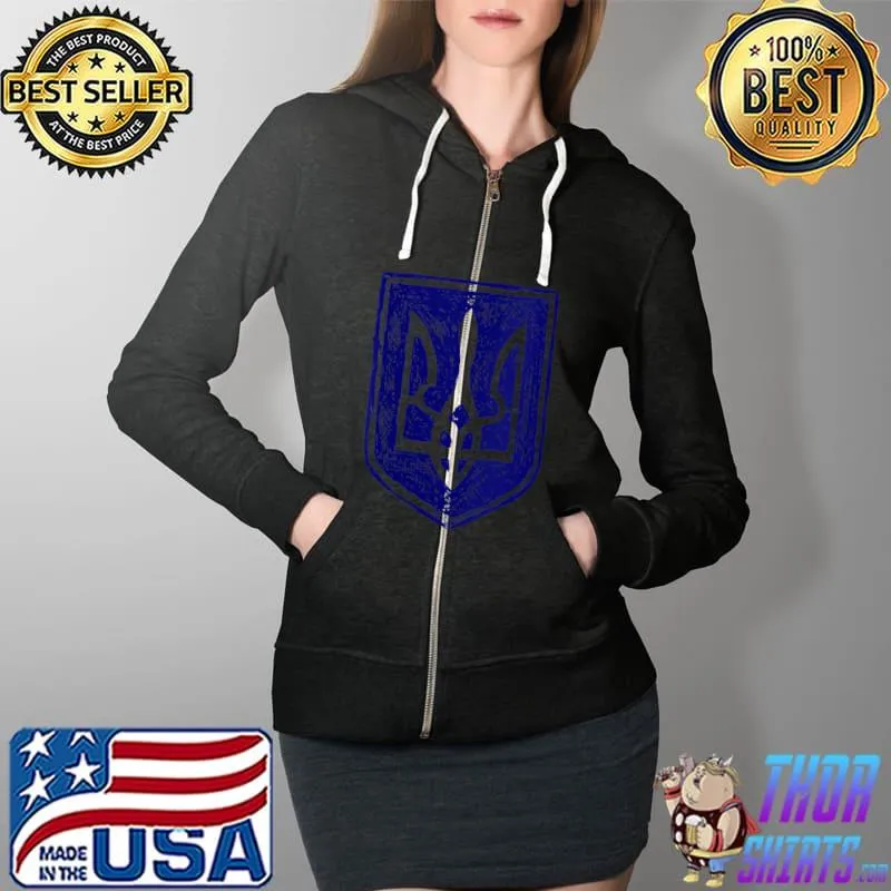 Coat of Arms Ukraine - Ukraine Strong Vyshyvanka T- Full Zip Hooded