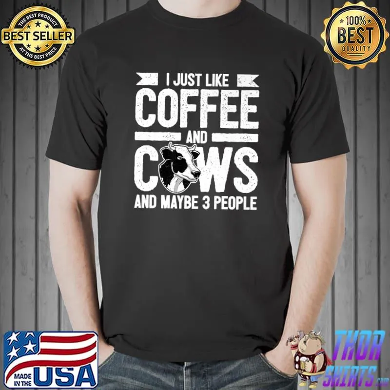 Cow Lover Cattle Farmer - Coffee And Cows Premium T-Shirt Unisex