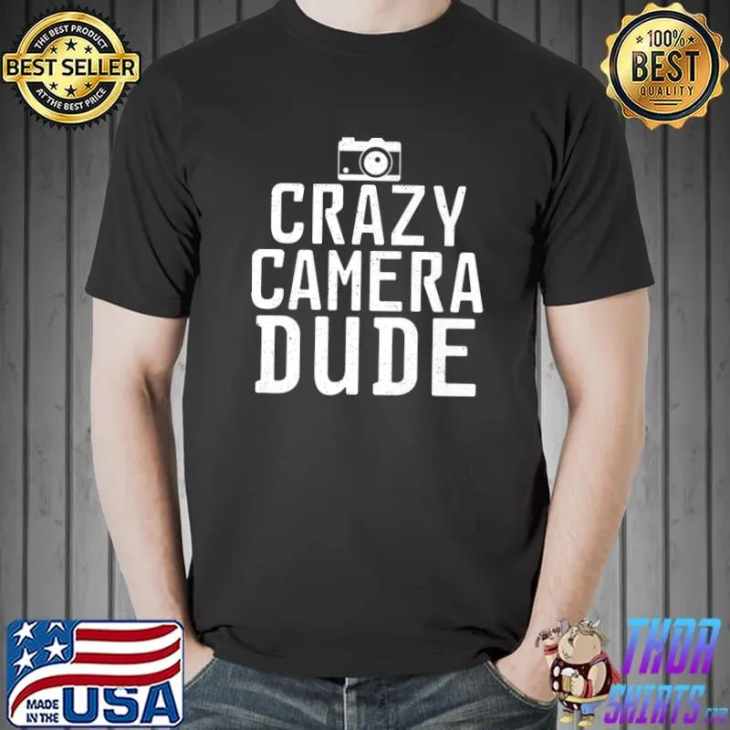 Crazy Camera Dude Photo Camera Photography Premium T-Shirt Unisex