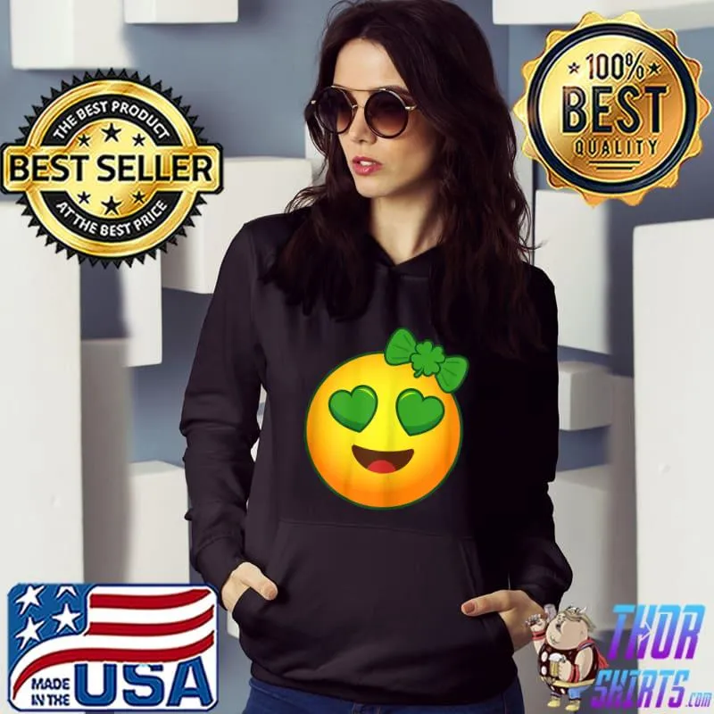 Cute St Patricks Day Green Heart Eyes Bow Women Girls T-Shirt