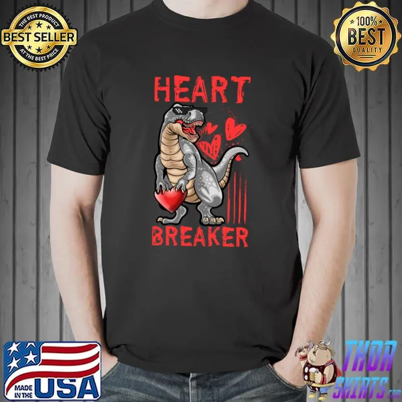 Dinosaur Valentine's Day heart breaker T-Shirt Unisex