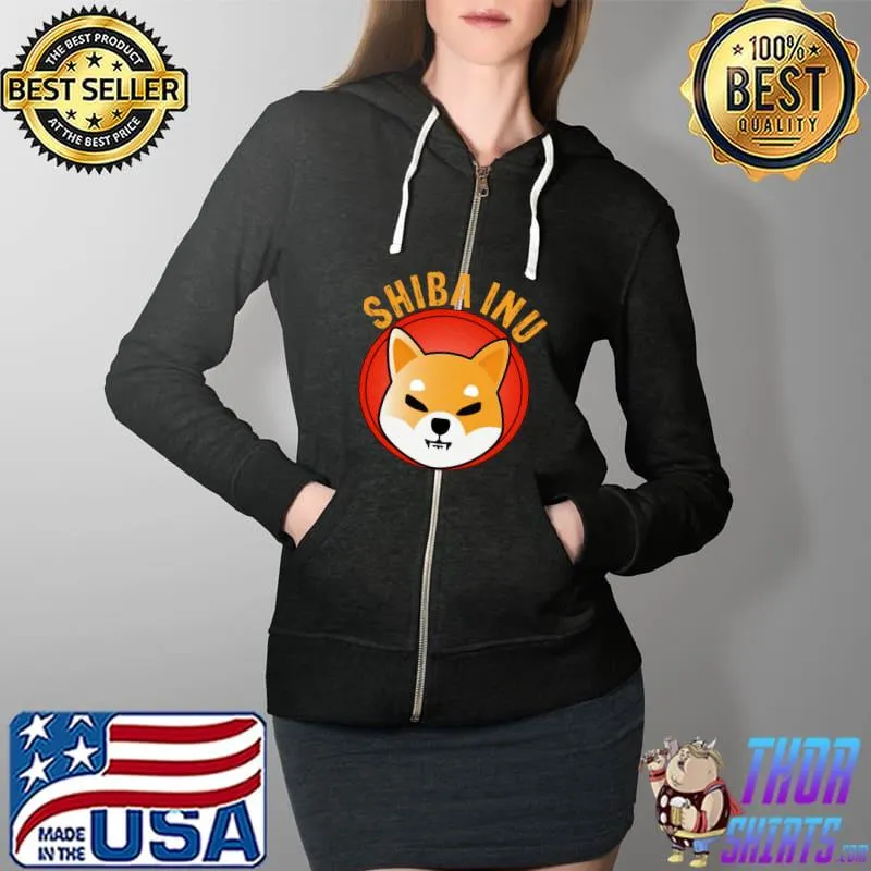 Distressed Shiba Inu Logo Shirt Shib to the Moon T-Shirt Full Zip Hooded