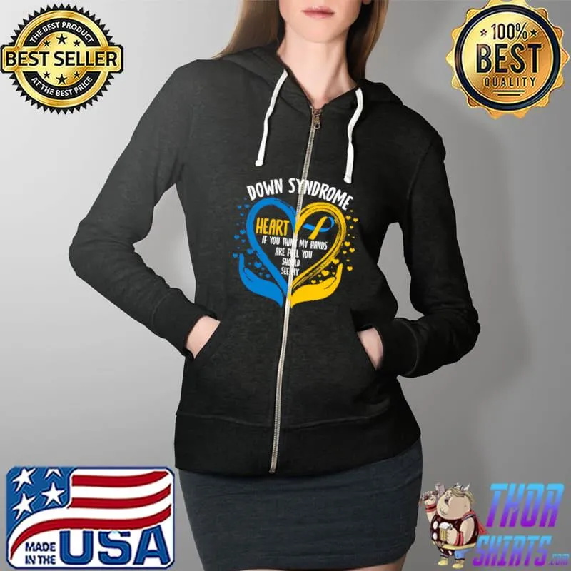Down Syndrome Awareness Mom Family T-Shirt Full Zip Hooded