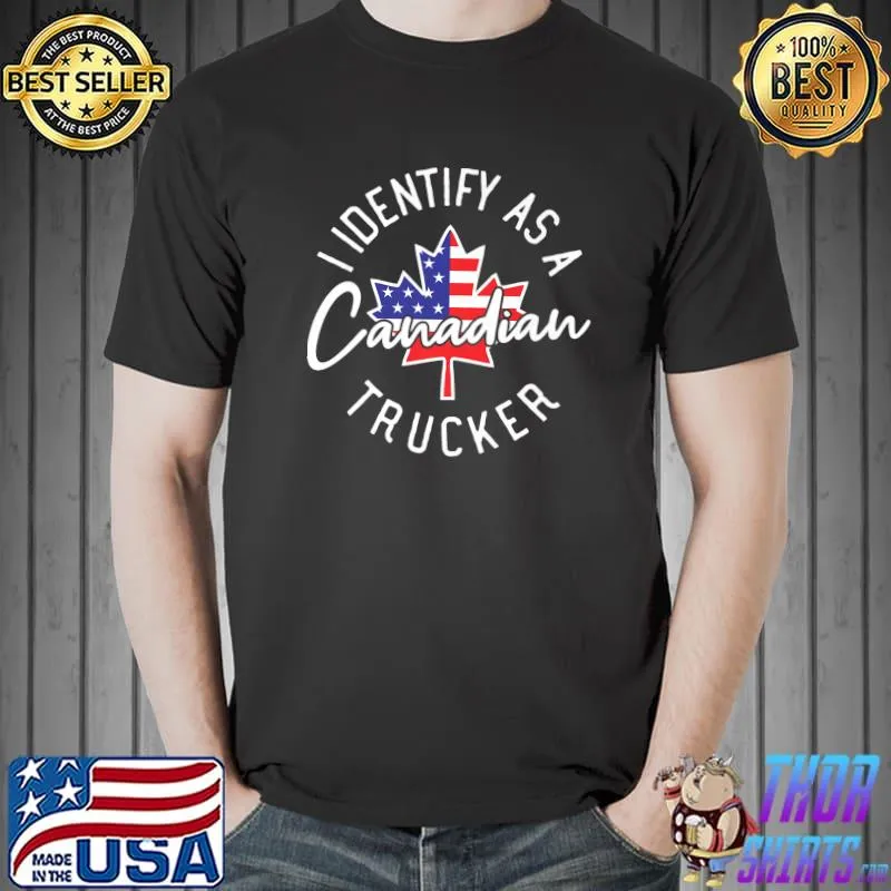 Freedom Convoy 2022 I Identify As Canadian Trucker Support Premium T-Shirt Unisex