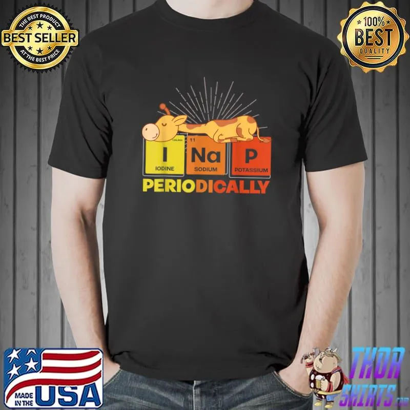 Funny Animal Nap Periodic Table Pajama Cute Sleeping Giraffe T-Shirt Unisex