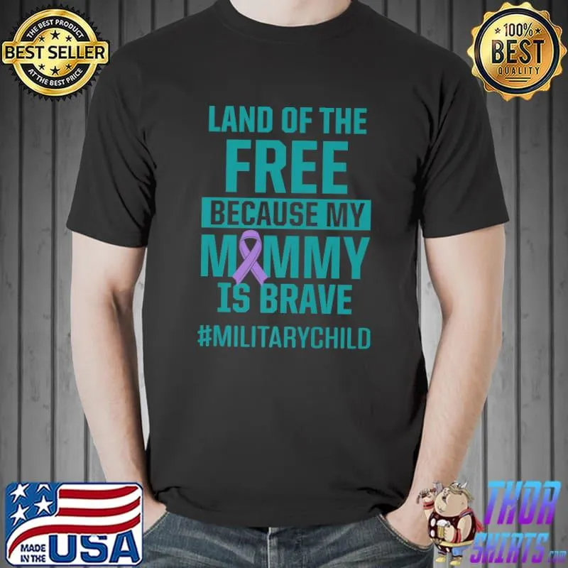Funny Military Child Month Purple Up Free Brave Mom Pride Premium T-Shirt
