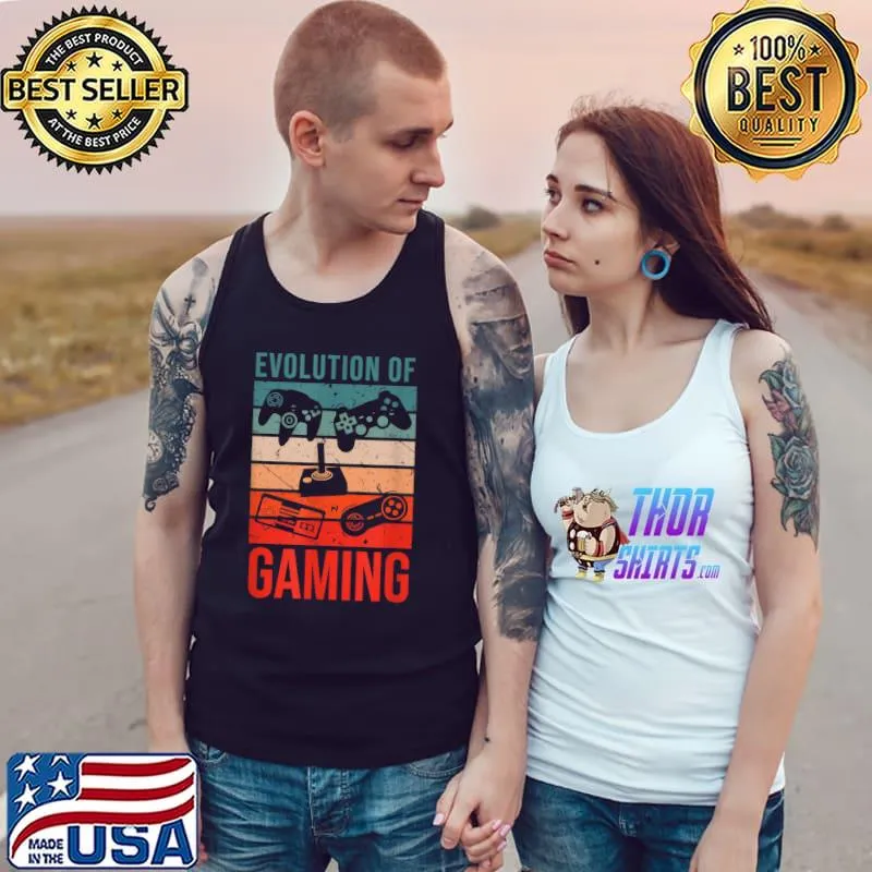 Gamer Retro Vintage Evolution of Gaming T-Shirt Tank Top