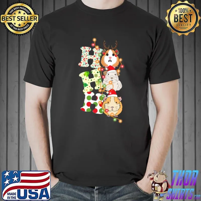 Guinea Pig Santa Ho Ho Ho Christmas Funny Xmas T- Unisex
