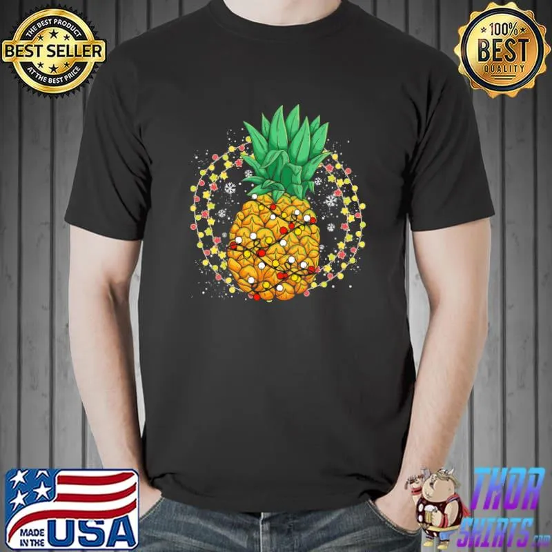 Hawaii Summer Tropical Fruit Pineapple Christmas In July T-shirt