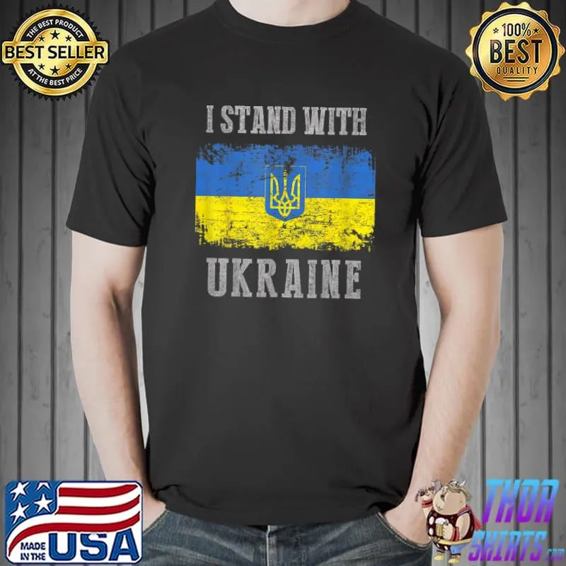 I Stand With Ukraine Funny Putin Men Women Vintage 2022 Gift T-Shirt Unisex