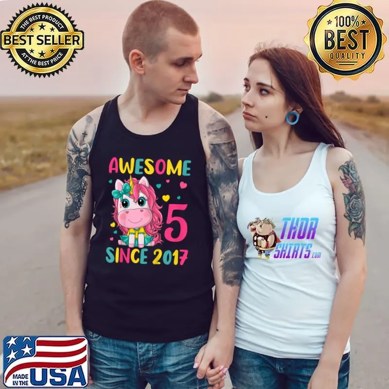Kids 5th Birthday Party Unicorn Girl 5 Years Old Birthday T-Shirt Tank Top