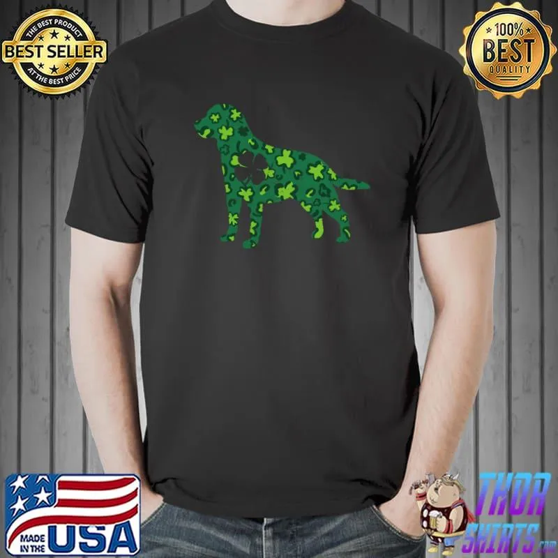 Labrador Lab Irish Clover Shirt St Patrick Day Dog Lover T- Unisex